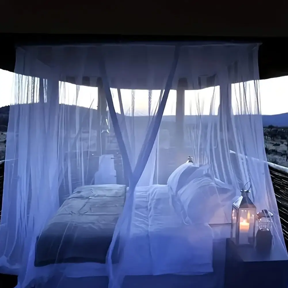 Summer Outdoor Camping Mesh Mosquito Net Portable Square Foldable Lightweight Mosquito Net Camping Tent Cover