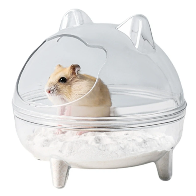 Transparent Hamster Sand Bath Sturdily Transparent Sand Bath Container for Companionship of Guinea Pigs and Hedgehogs