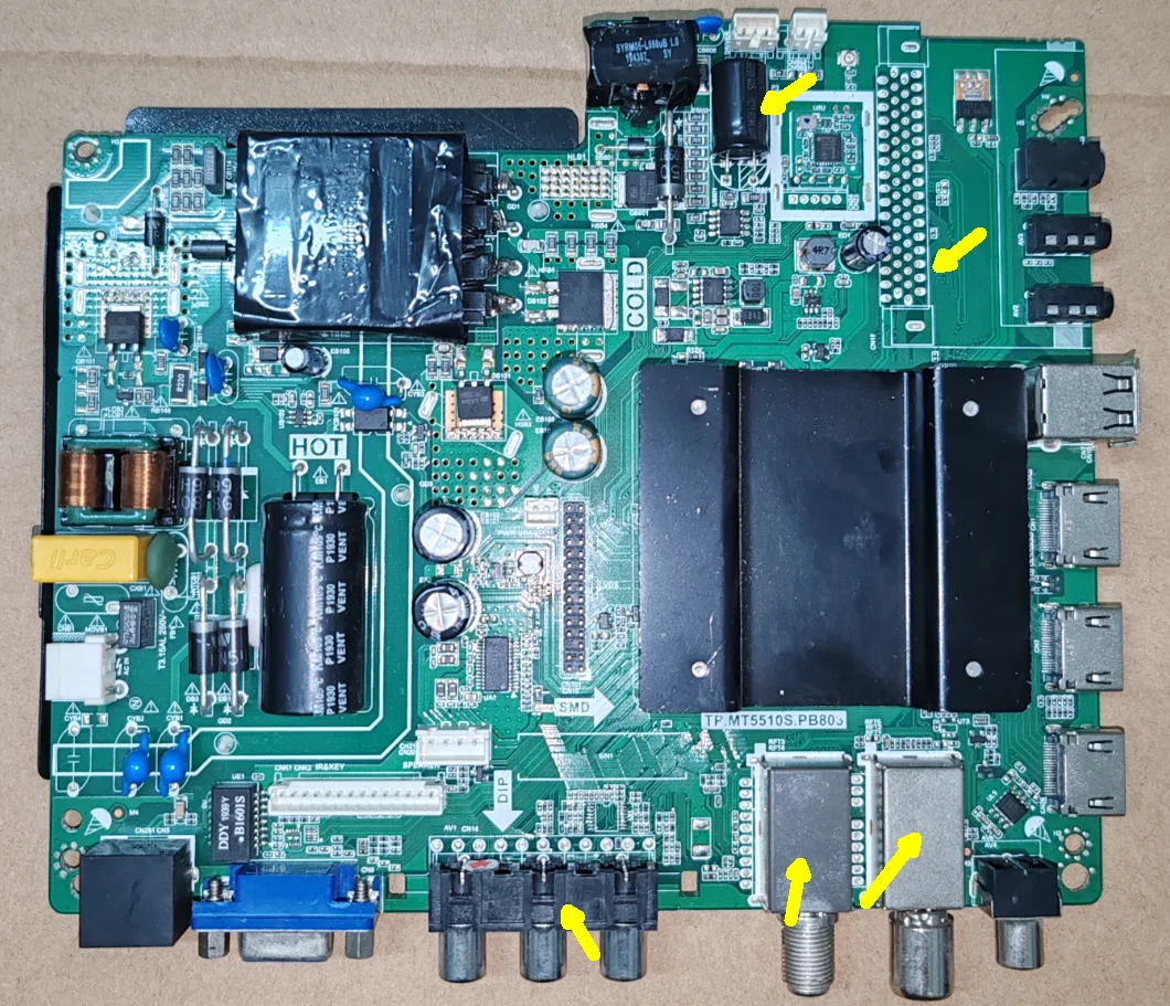 TP.MT5510S.PB803 Płyta główna telewizora z siecią Wi-Fi, zdjęcie produktu, sprawna, do 75W, 600mA, trzy różne specyfikacje