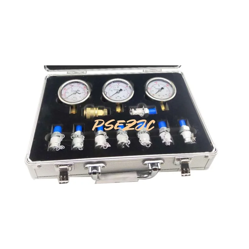 9-section Excavator Accessories Hydraulic Gauge Pressure Measurement Device Pressure Gauge Set