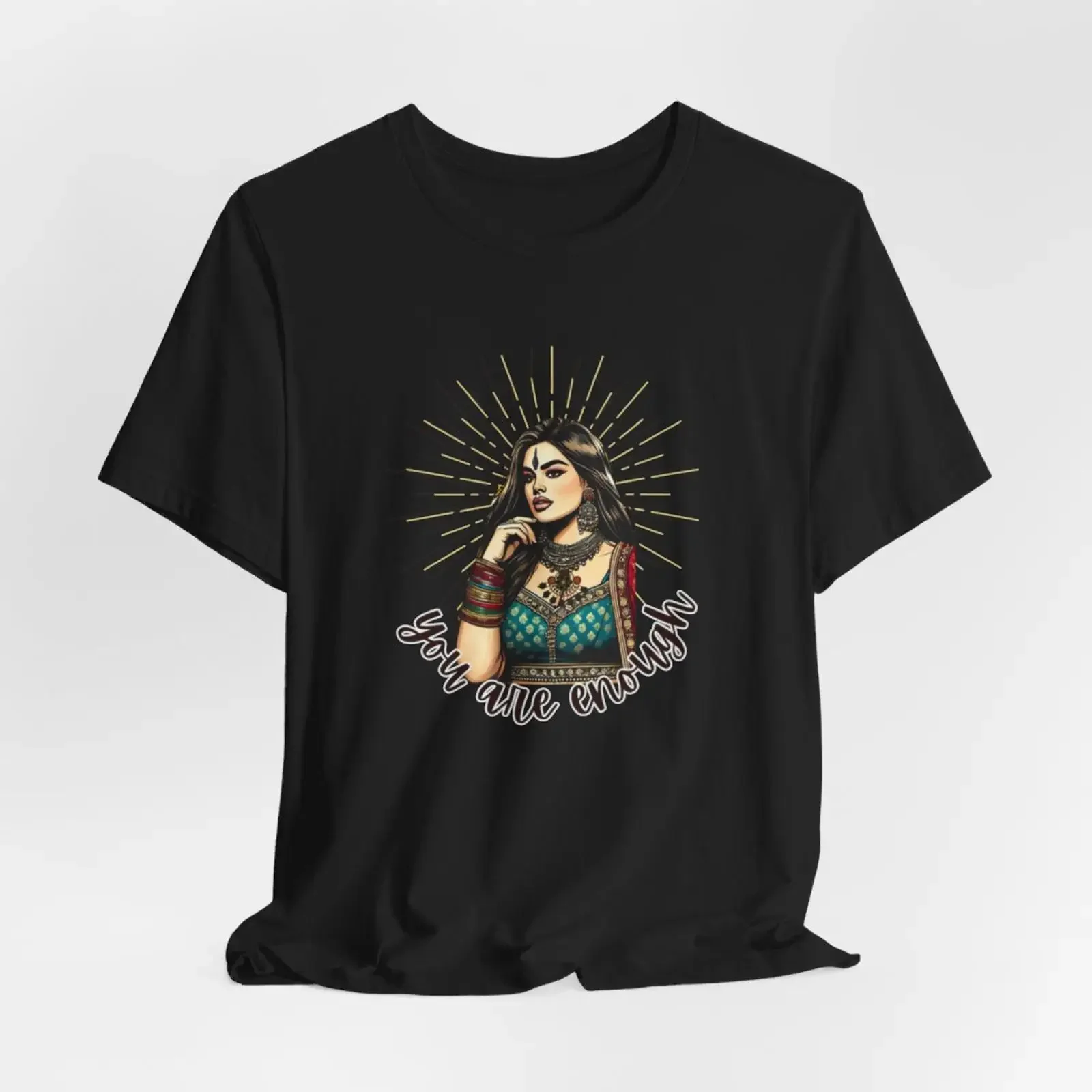 Desi South Asian Indian T Shirt You Are Enough Positive Affirmation Mehndi Sangeet Holi Diwali Apparel vintage Washed
