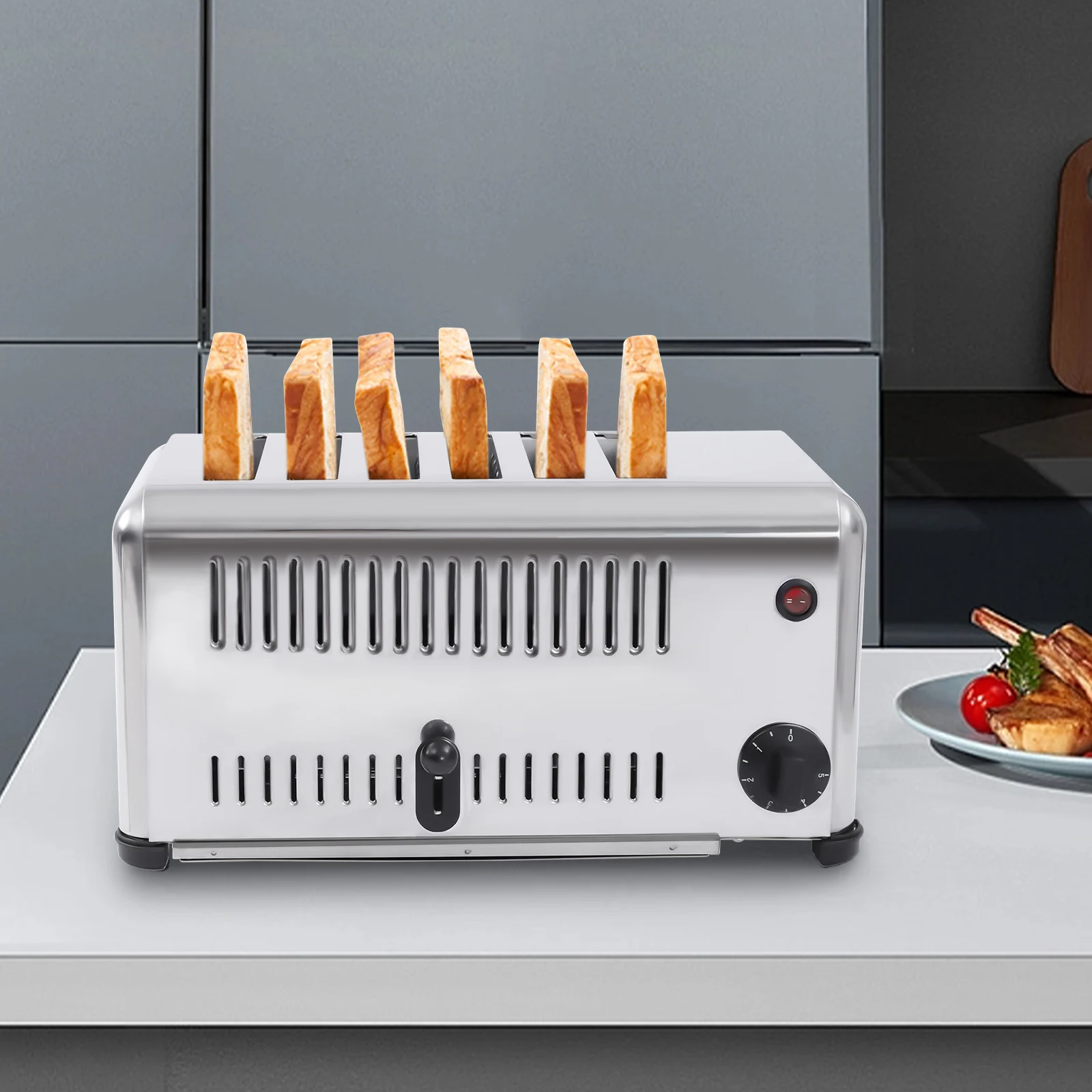 

Коммерческий тостер, тостер для хлеба на 6 ломтиков, вилка стандарта США 110 В, американская хлебопечка для домашней кухни, кафе, ресторана