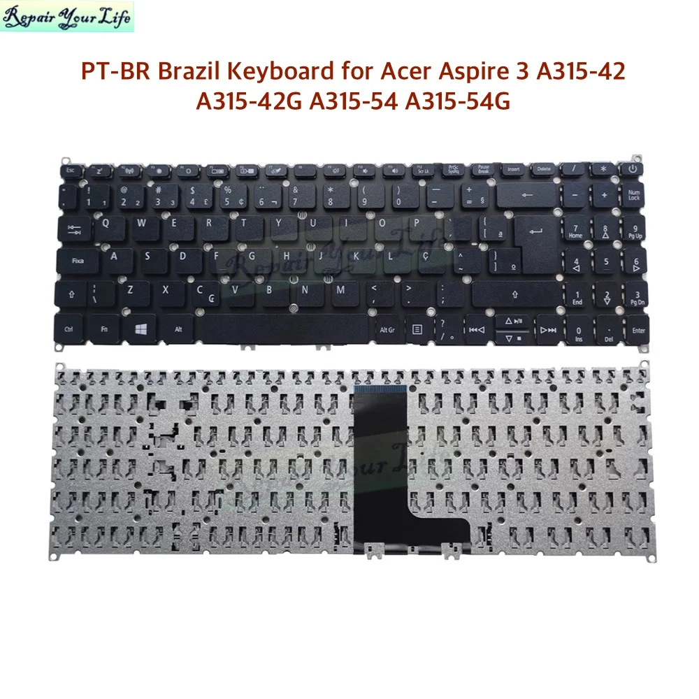 A315-56 PT-BR brazylia niemiecki szwajcarski klawiatura dla Acer Aspire 3 A315-42/42G/54/54G N19C1 N19H1 N20C5 brazylijski A72BWL non-light