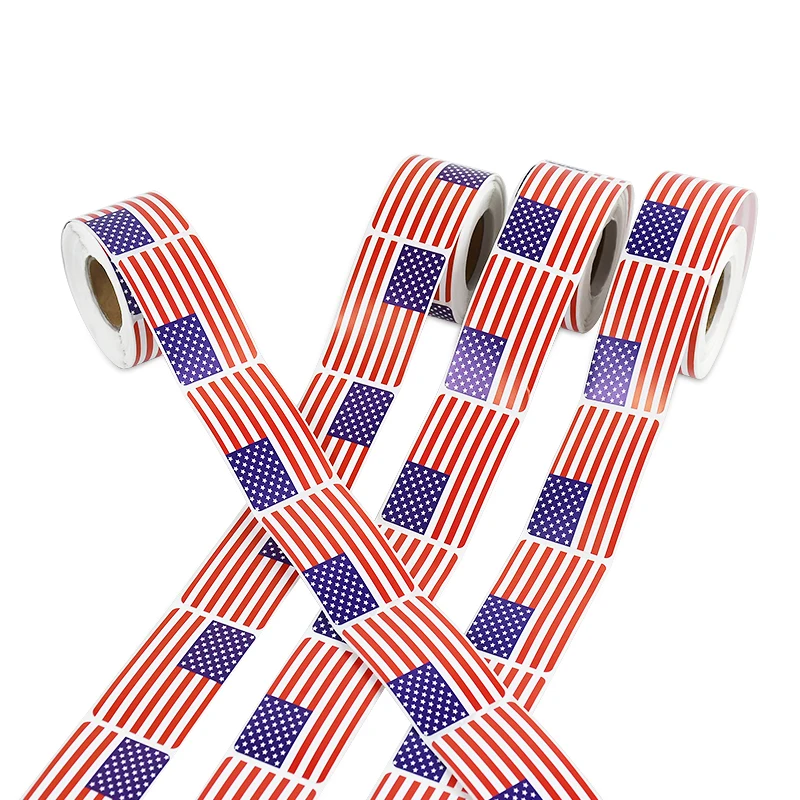 250pcs/Roll  USA Patriotic Sticker American Flag Label Stickers Scrapbooking Office Stationery For And Notebooks Cards Sticker