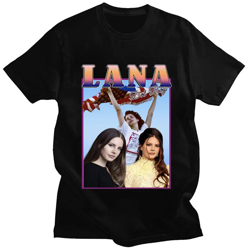 Singer Lana Del Rey Poster Graphic T-Shirts Fashion Style Men Women Summer T Shirt Oversized Cotton Casual T Shirts Streetwear