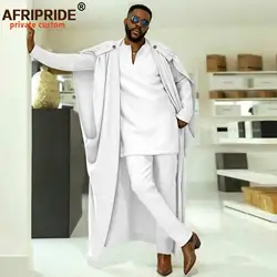 Vêtements Africains pour Hommes, Ensemble 3 Pièces, Chemise à Manches sulf, Col en V, Pantalon Ankara, Tenues de Soirée de Mariage, Robe Agbada, 2416029