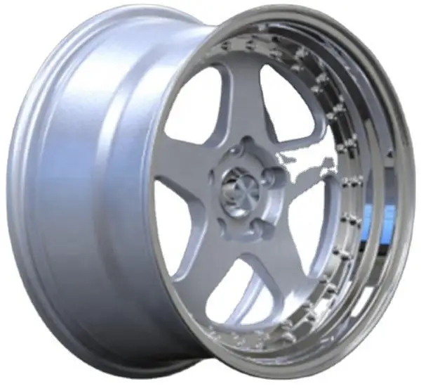 Deep Dish Wheels, for Passenger Racing Car, Staggered Alloy Rims with Rivets Design, Custom Sport Wheel Hub, Exterior Parts