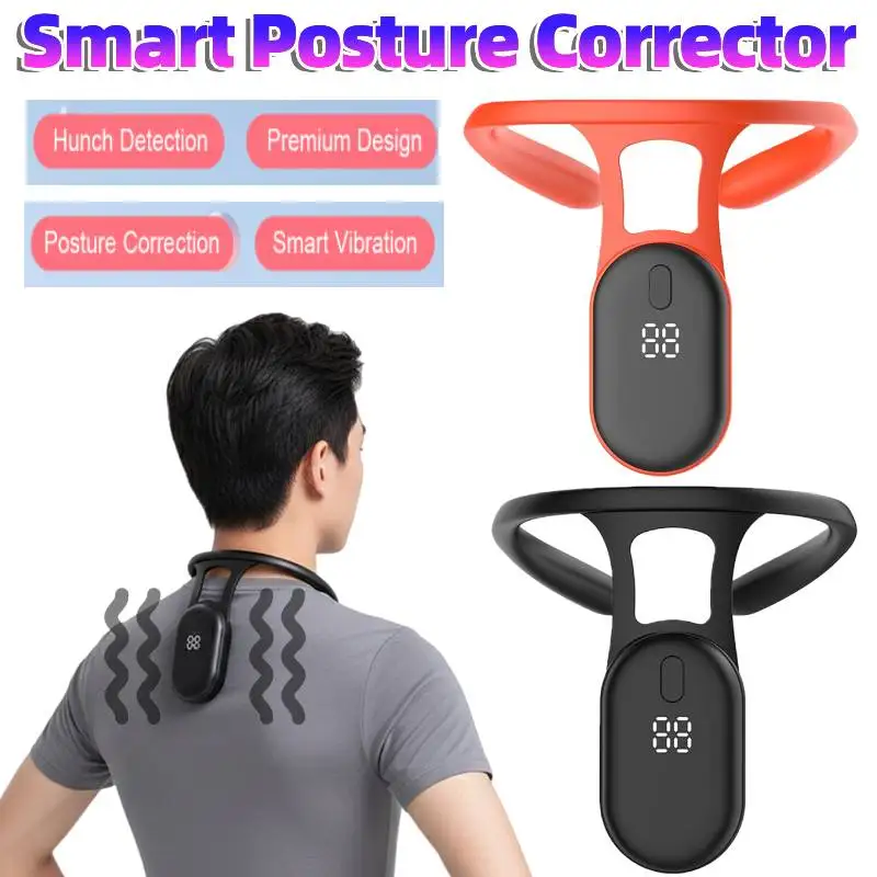 

Posture Corrector with Smart Vibration Reminder Back Straightener Realtime Scientific Monitoring Trainer Neck Hump Corrector
