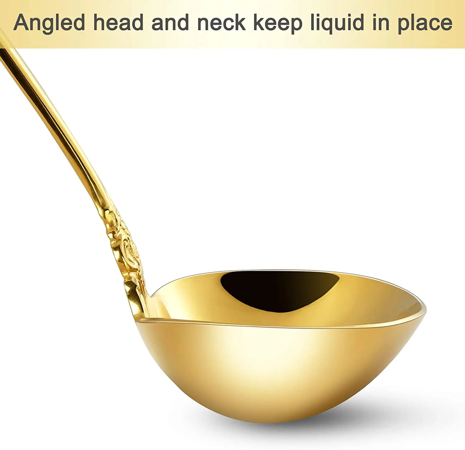 2/3/4/5/6 Pieces Gravy Ladle 6.3in Gorgeous 1 oz. Mirror Gold 18/10 Stainless Steel Gravy Sauce Soup Ladle Spoon for Stirring