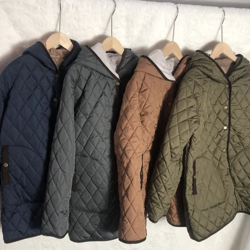 여성용 면 재킷 여성용 가벼운 후드 추가 면 중간 길이 가벼운 단색 면 재킷 면 코트 면 재킷 면 코트 면 재킷 