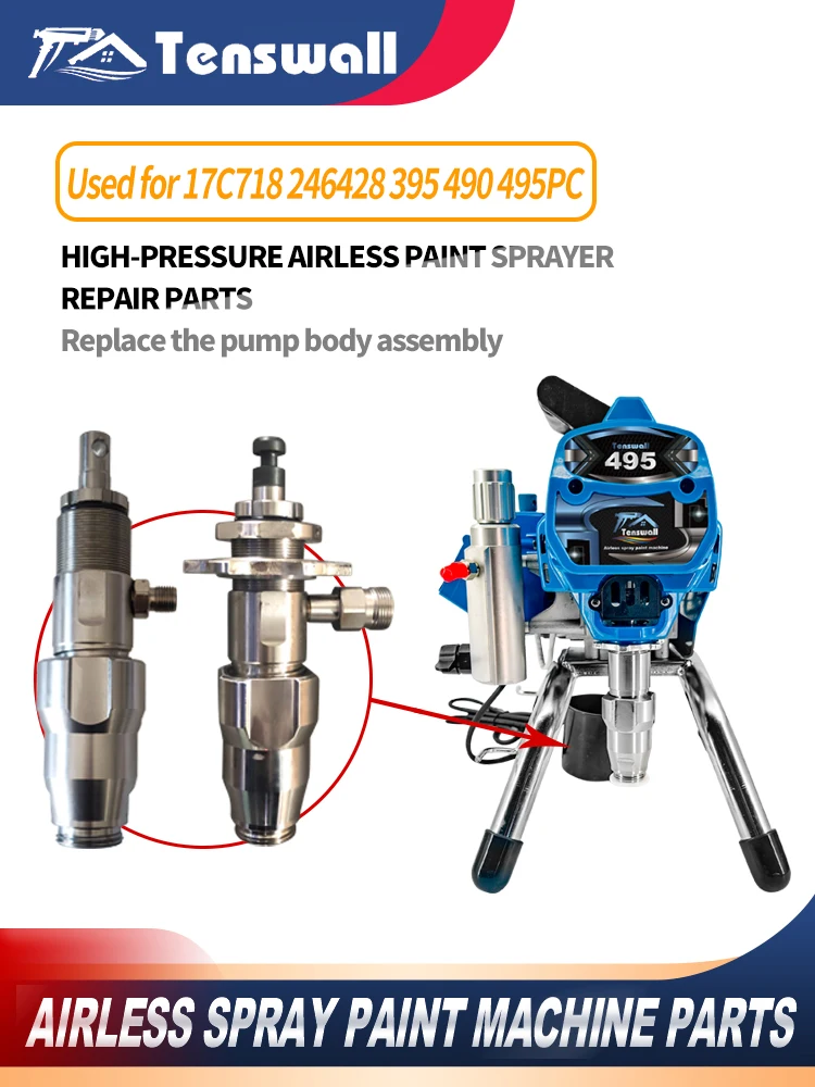高圧エアレスペイントスプレー修理部品、ポンプ本体アセンブリを交換、17c718-246428-395-490-495pcに使用