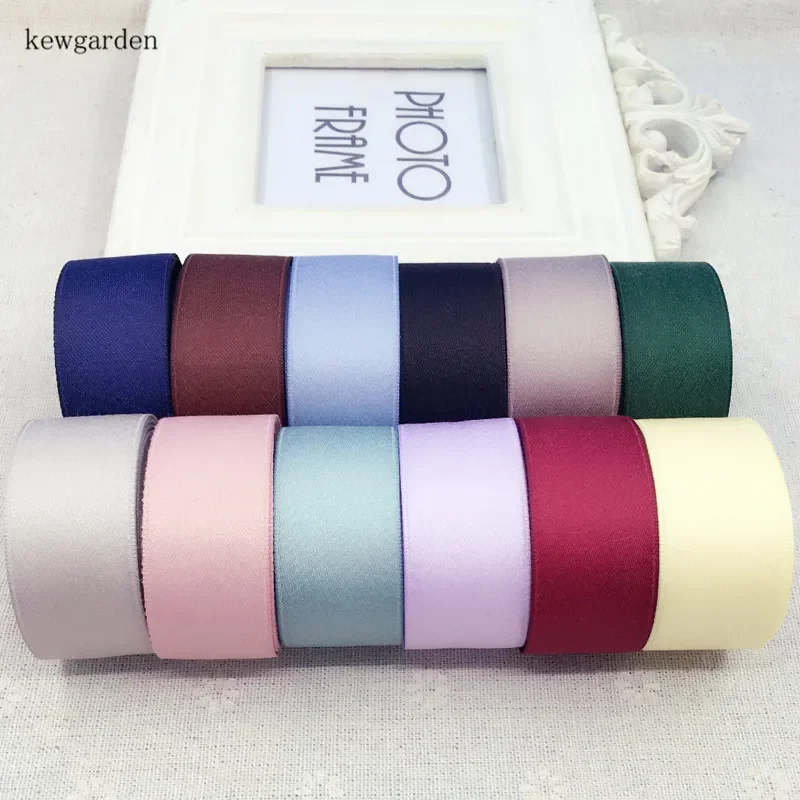 Kewgarden Matte Cotton Ribbon 10mm 25mm 40mm Handmade Tape DIY Brooch Earrings Hairbow Accessories Ribbons Satin Webbing 10 Yard