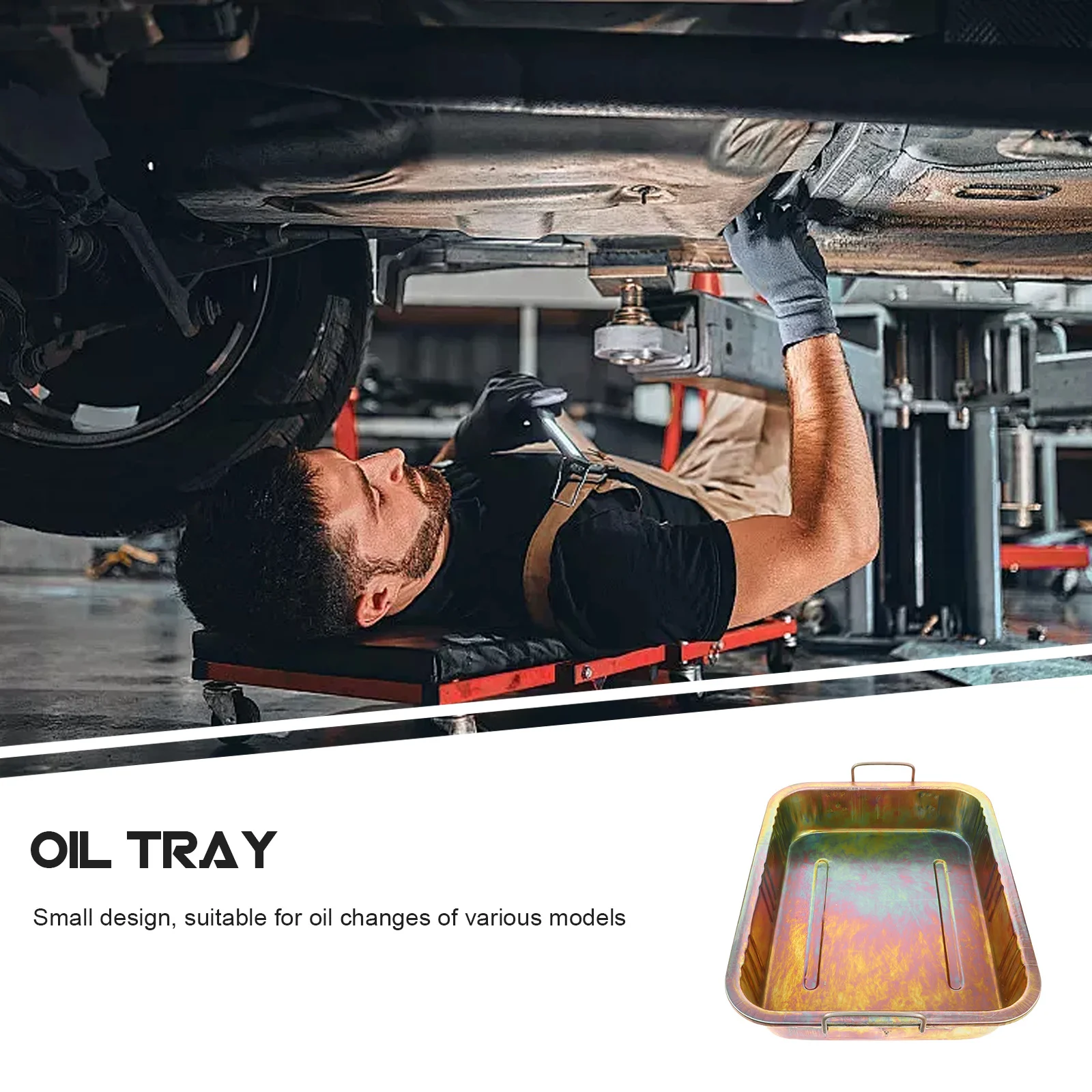 

Waste Drain Pan Heavy Duty Steel Engine For Car Auto Drip Tray Vehicle Maintenance Tool