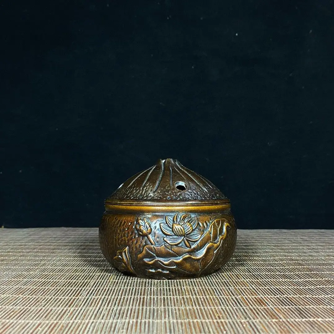 Embossed lotus Incense Burner Statue for Tea Home Decor Ornaments