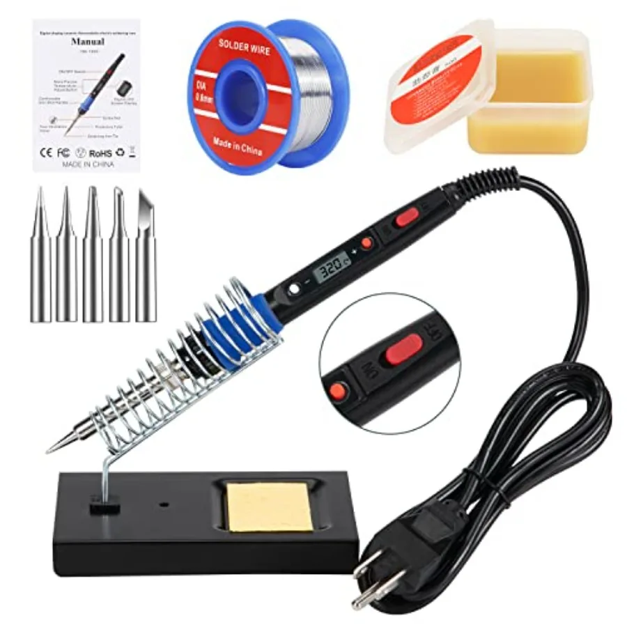 Portable 80W Adjustable Temperature Soldering Iron Kit