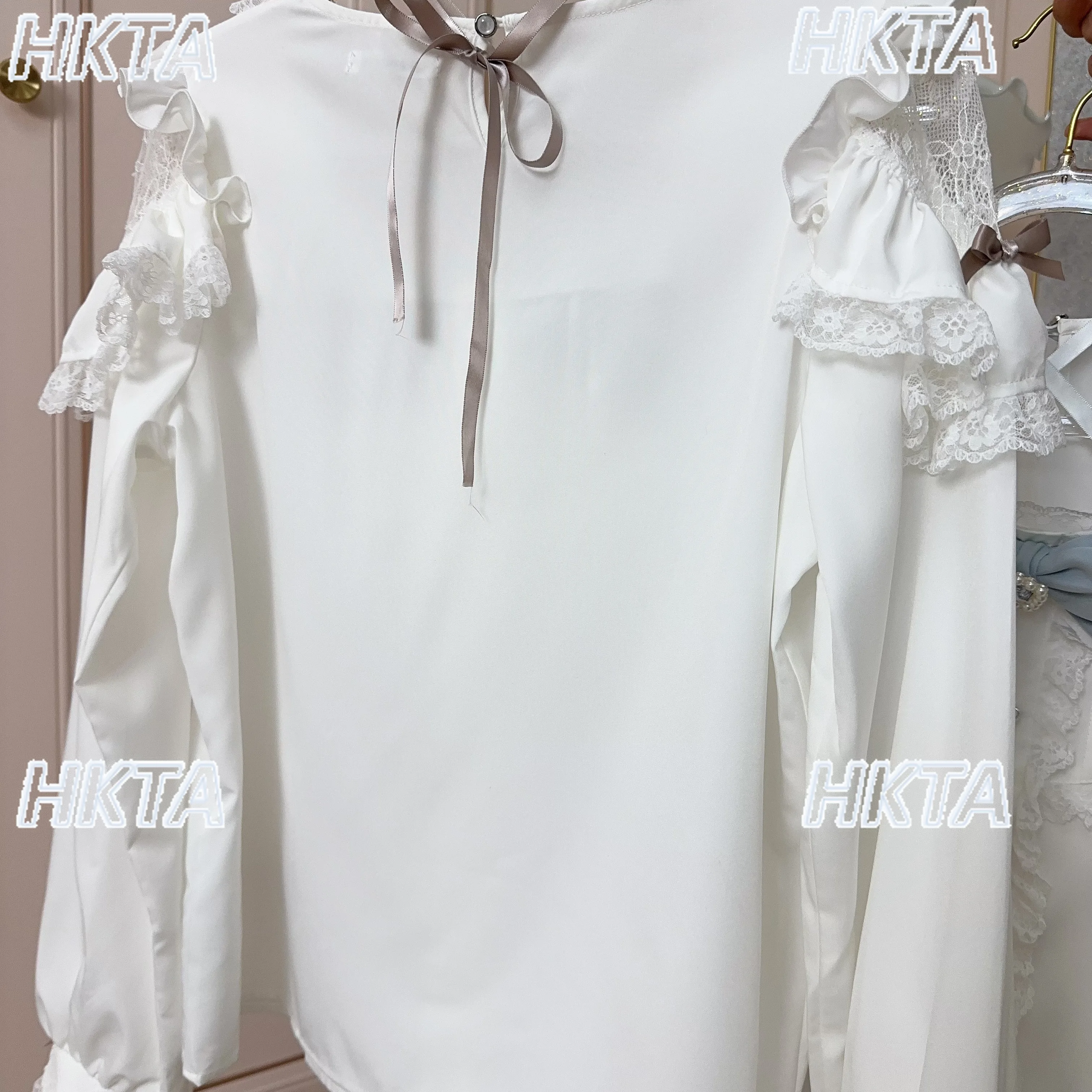 Japonês doce outono bonito lolita camisa outono gola quadrada manga longa renda costura fora do ombro amor arco blusa branca feminina