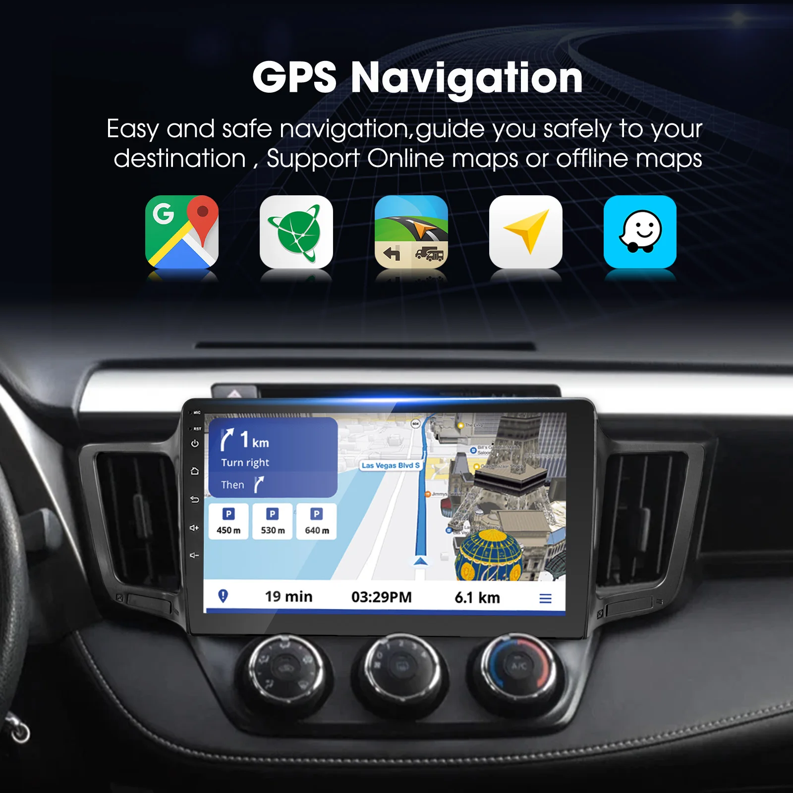 EzoneTronics 10'' Car Radio for 2013-2018 Toyota RAV4 Wireless Carplay&Android Auto,Support 2+32G, HD GPS, Bluetooth USB Player
