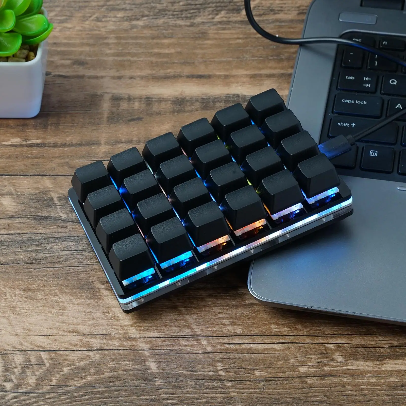 Mini teclado mecánico negro de 24 teclas, teclado para juegos de 9 teclas y 16 teclas, dispositivo Sayo, acceso directo, teclas programables, teclado personalizado