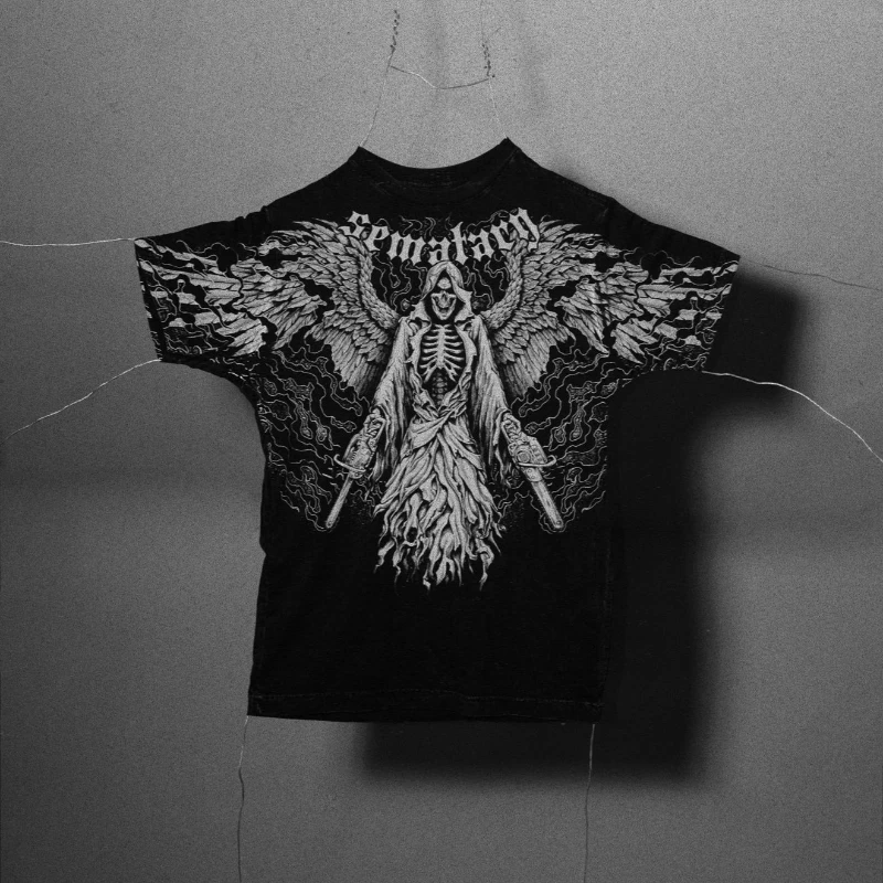 Y2K Gothic T Shirt Haunted Mound Ghost Skull Pattern Streetwear Men Women Harajuku Hip Hop Vintage Unisex Cotton Short Sleeve image 6