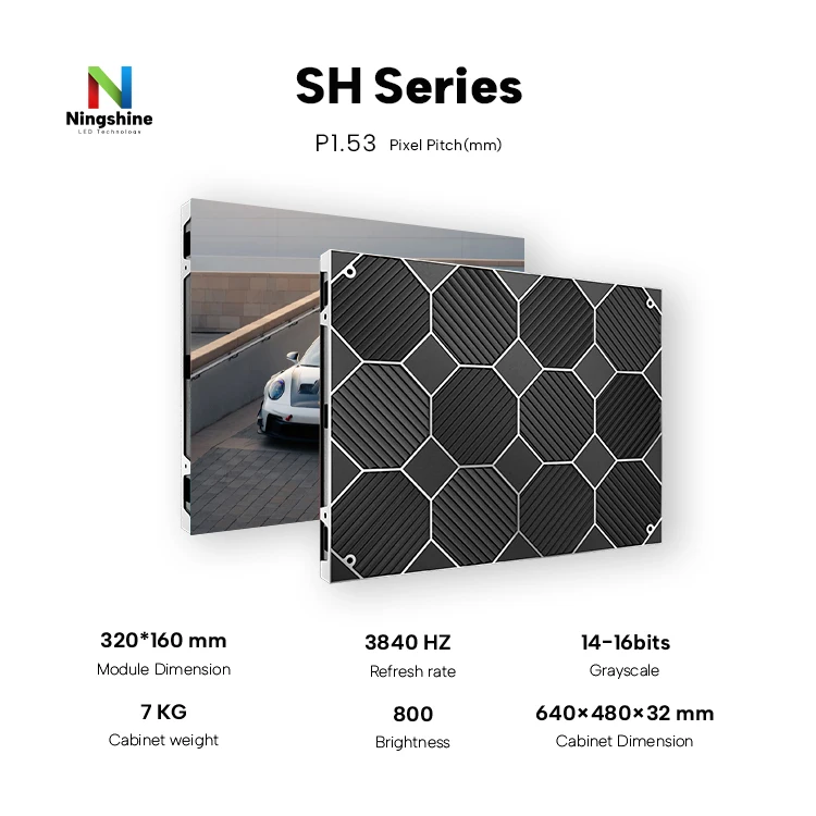 P1.53 لوحات الإعلانات الرقمية الداخلية LED شاشة عرض جدار الفيديو SMD لوحة عرض LED بالألوان الكاملة