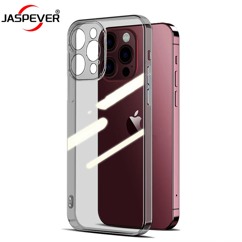 Luxury Square Transparent Black Silicone Soft Case For iPhone 15 14 13 12 11 Pro Xs Max X Xr Ultra Thin Clear Cover Shockproof