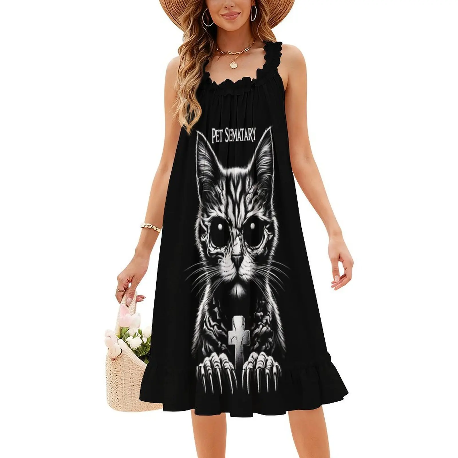فستان كاجوال على الطراز الكوري للحيوانات الأليفة للنساء فساتين بسيطة يومية للمكتب للسيدات للحيوانات الأليفة Sematary Pet Sematary Bloodlines Evening #4