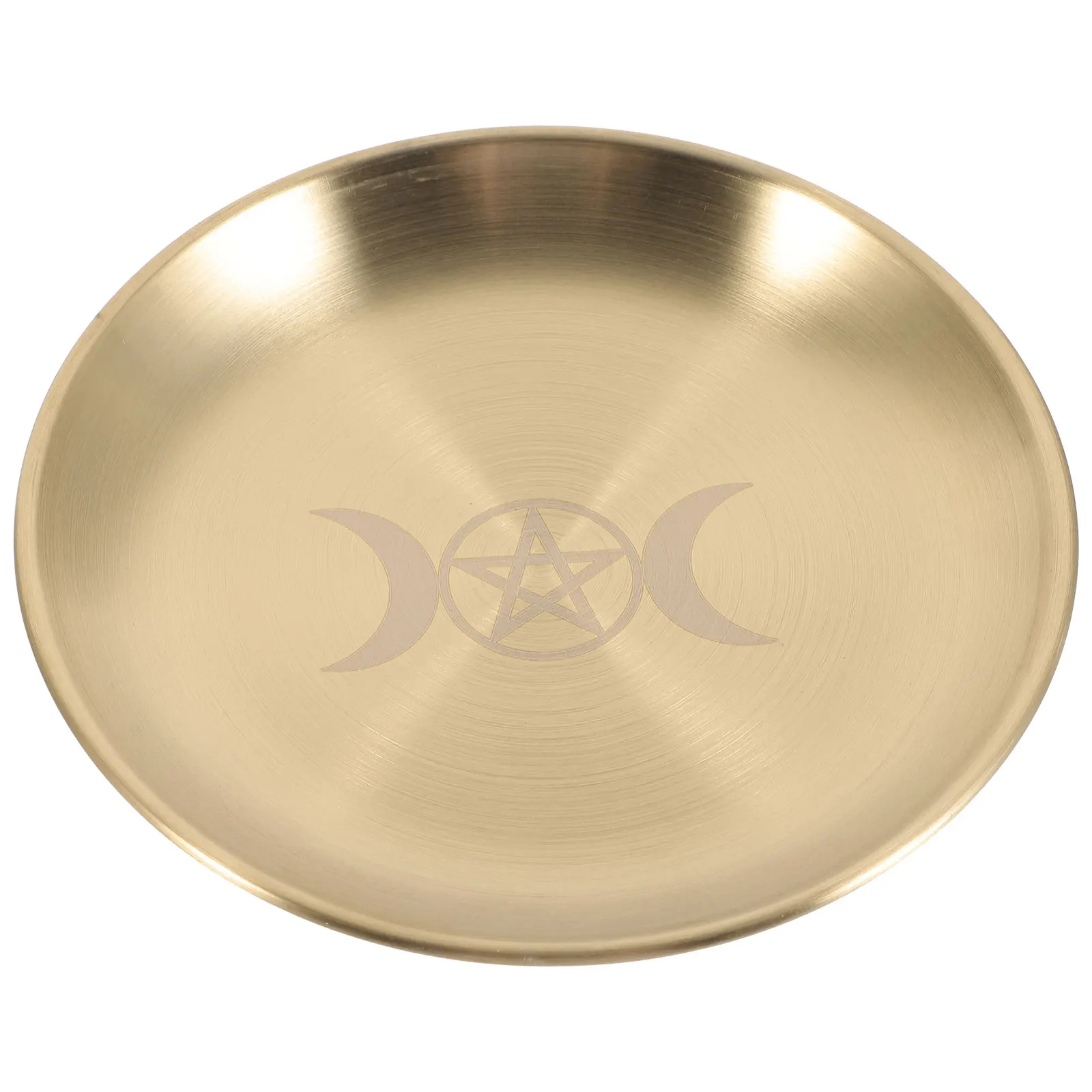 

Pentacle Gold Plate Small Trinket Dish Jewelry Holder Organizing Home Decor Key Tray Altar Tray Storage Container Decorative