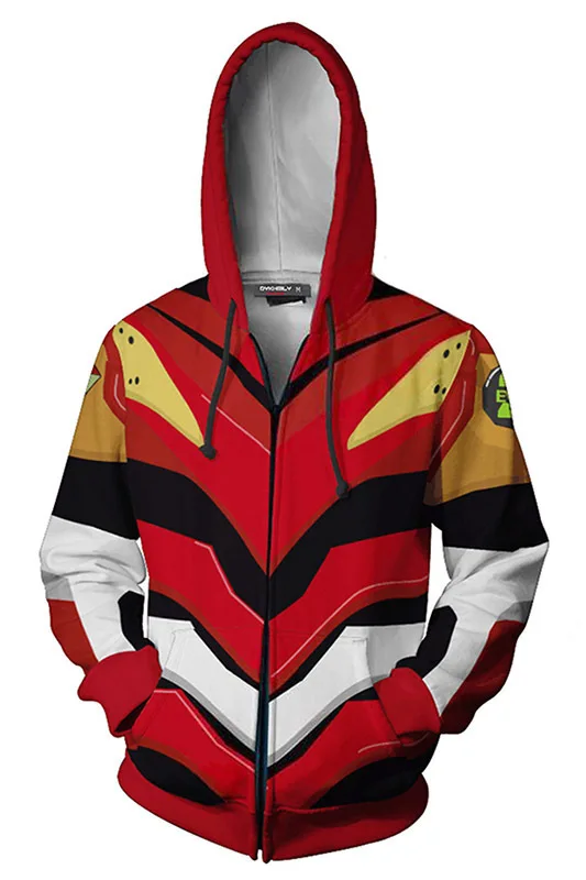 Anime EVA Ayanami Rei Asuka Langley Ikari Shinji 3D Coat hoodie Cosplay Costumes Unisex Clothing Halloween Sweater view 2