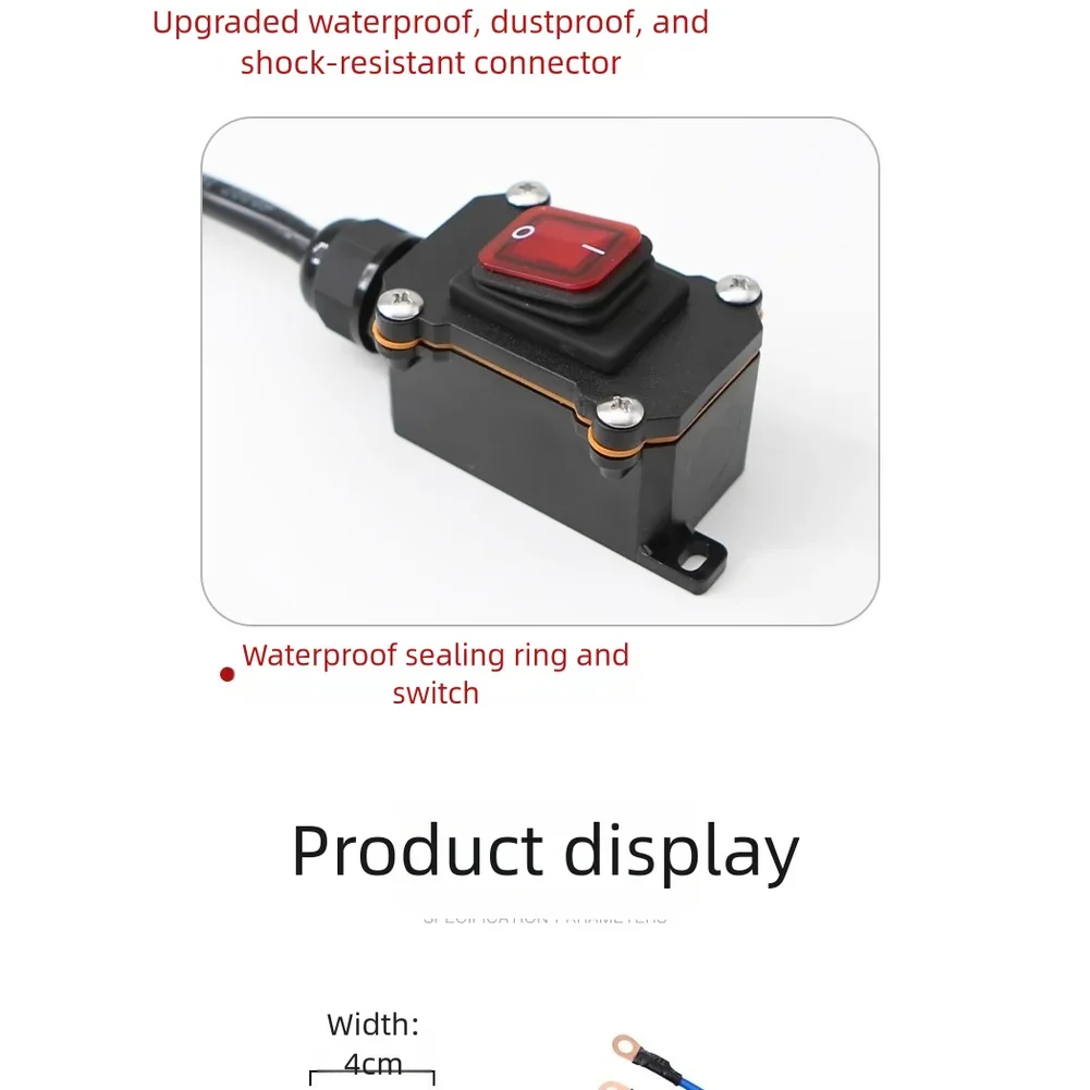 12V/24V Motorrad-Batterietrennschalter, wasserdicht, mit isoliertem Kabel und 30cm 50cm Kupferkabel für Marineboote – Detail 11