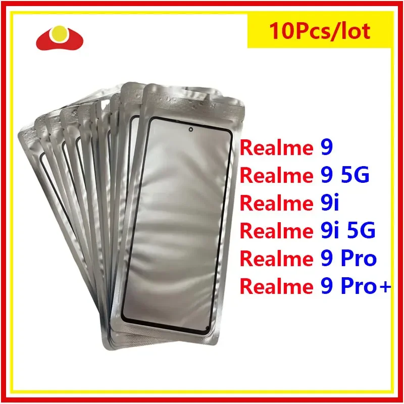 10Pcs AAA For Realme 9 Pro Plus 9 5G Speed LCD Front Touch Screen Glass Outer Lens With OCA Film Realme 9i 4G 5G