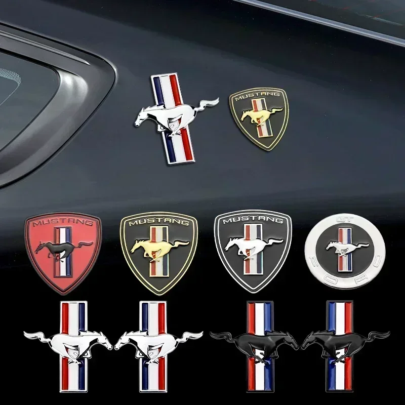 Metal Logo Car Front Window Body Badge Trunk Stickers Modification Labeling Emblem Styling For Ford Mustang GT500 Focus Mk2 Mk3.