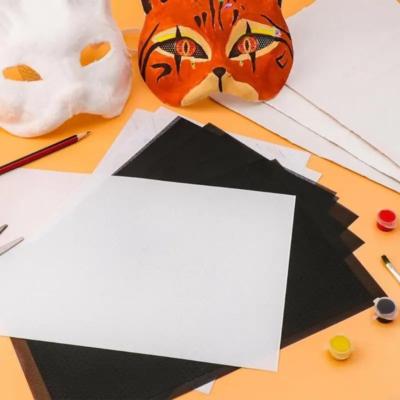 Therians Mask Set Furs,Eye Mesh,Felts Sheet DIY Foxes Cats Mask to Paint Furry Animal Mask Gear for Halloween Cosplay