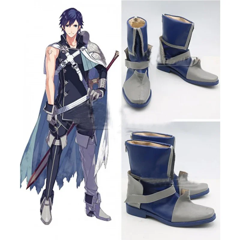 Fire Emblem Chrom Blue Cosplay Shoes Boots Halloween Carnival Cosplay Costume Accessories