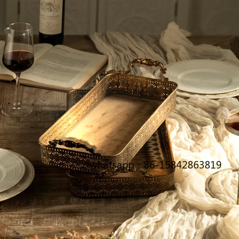 Retro and Old Wrought Iron Decorative Fruit Plates, Homestays, Coffee Shops, Decorative Trays, Photo Props