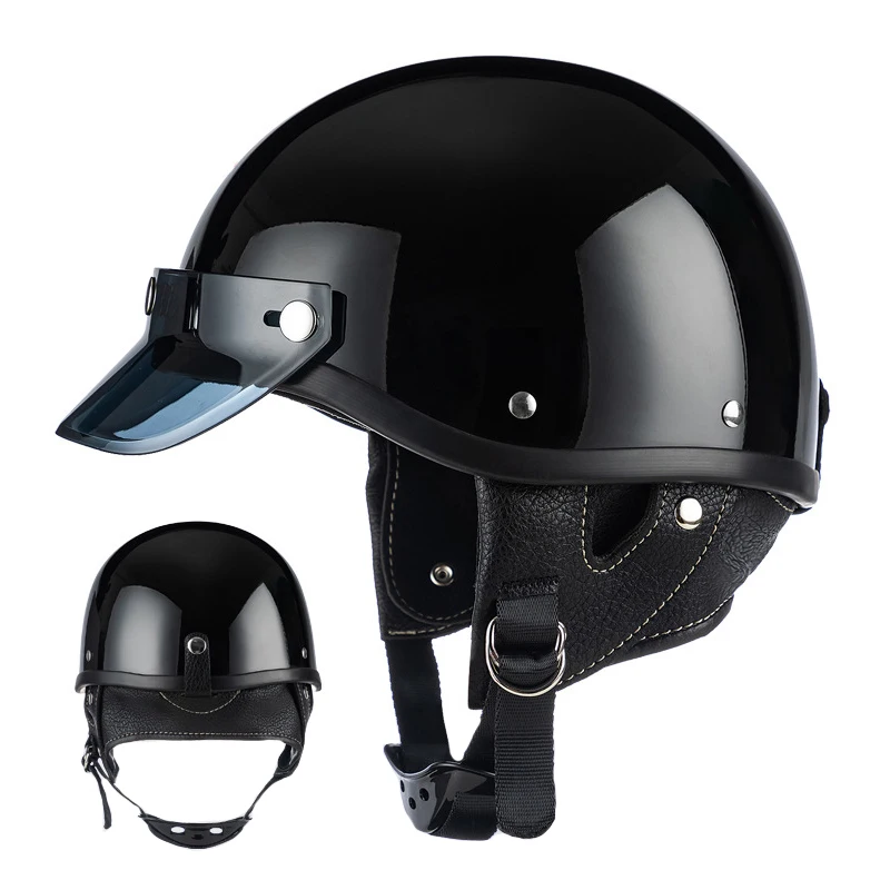 Zatwierdzone przez DOT Retro niskoprofilowe półkaski do jazdy motocyklem Motorower Open Face Helmet Cascos 1/2 ABS Safety Cap