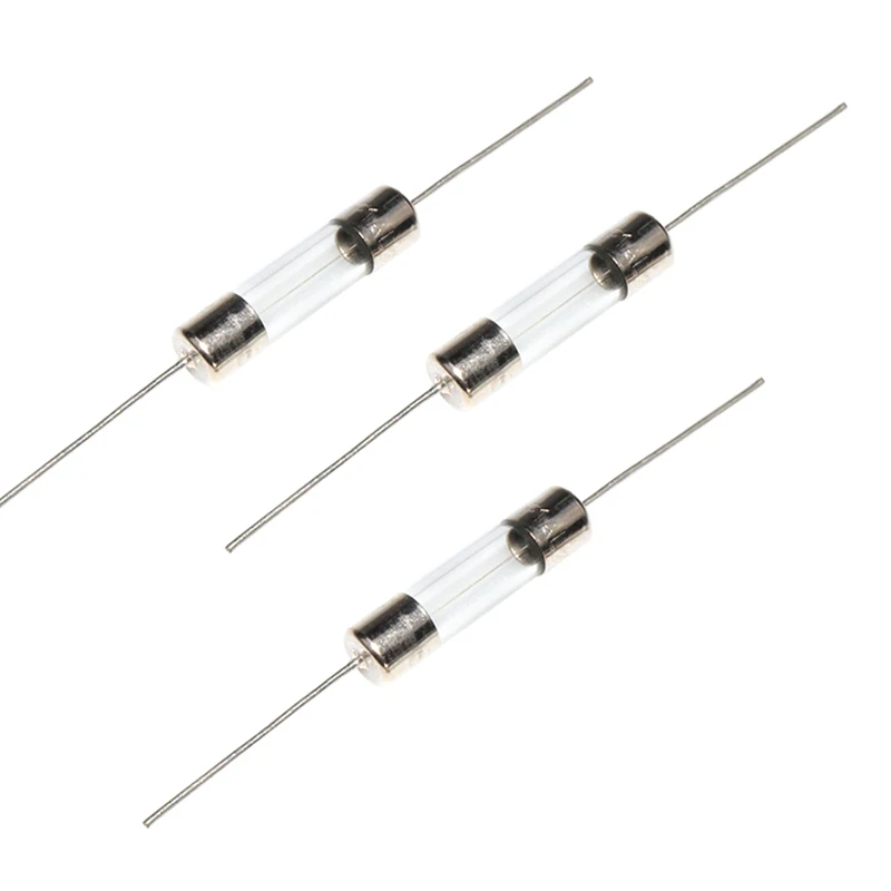 10PCS 5*20mm Axial Glass Fuse Fast Blow 250V With Lead Wire F 1A 2A 3A 5A 6.3A 8A 10A 12A 12.5A 6*30mm 15A  The Fuse Tube