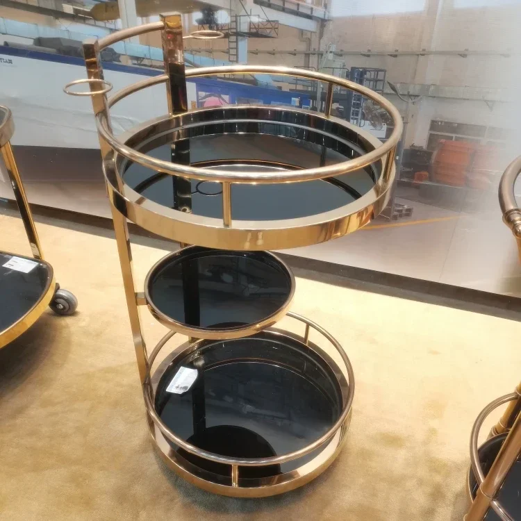 عربة مشروبات الفندق 3 طبقات عربة مشروبات خدمة النبيذ عربة عربات المشروبات لحفلة العشاء