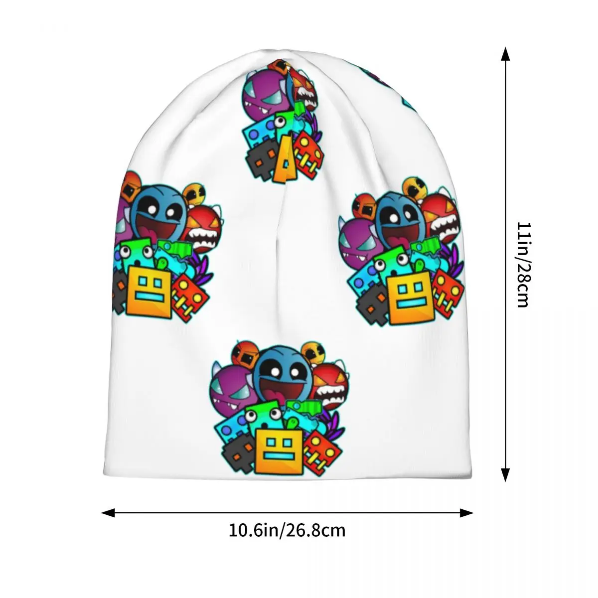Geometry Dash Old School Gaming Warm Knitted Cap Fashion Bonnet Hat Autumn Winter Outdoor Beanies Hats for Unisex Adult