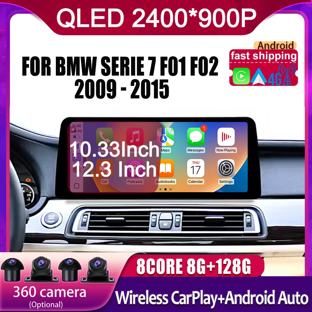 

12.3Inch Car Radio For BMW Serie 7 F01 F02 2009-2015 Android 15 Car Accessory Carplay Monitor Multimedia Speacker Radio Player