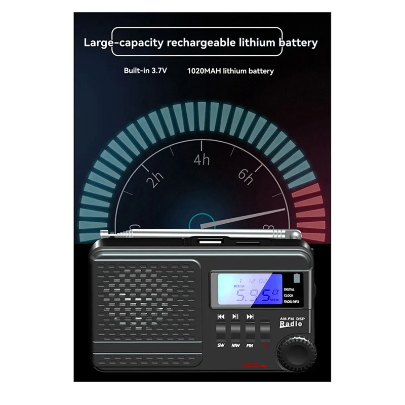 

Y49A-Портативное AM/FM SW перезаряжаемое радио-часы с батарейным питанием и MP3, спалахом USB для сна, карманное радио с транзистором Micro SD