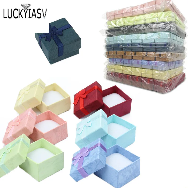 Ring Gift Box Jewelry Organizer Paper Box Ring Packaging Box Jewellry Store Container Earring Case 24pcs/Lot