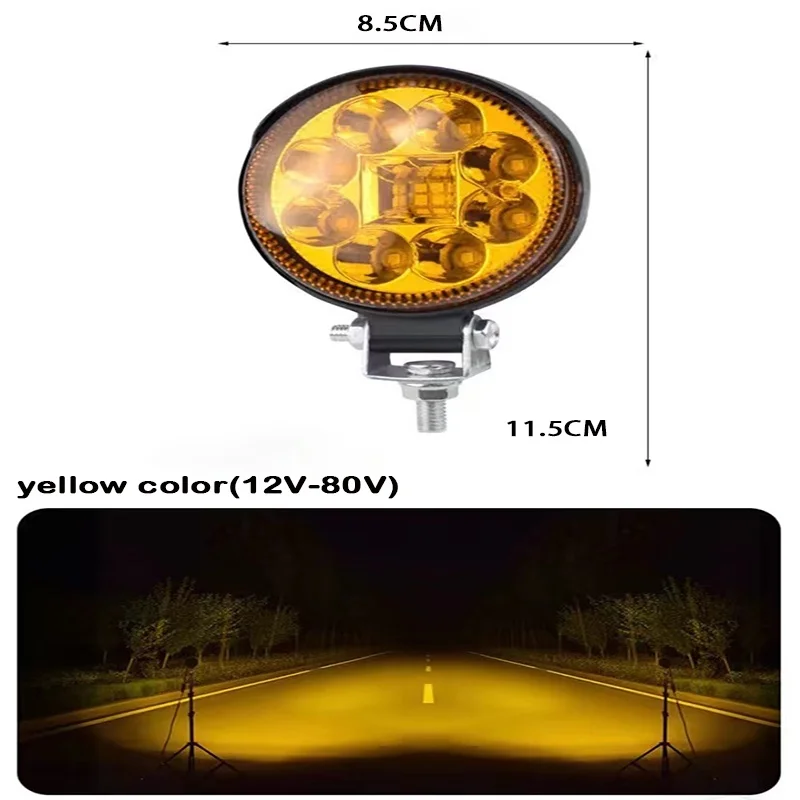 Car Work Lights Super Bright LED Spotlight for Car/Motorcycle/SUV/Truck/Forklift/Boat 6000K 12/24V Driving Fog Lamps