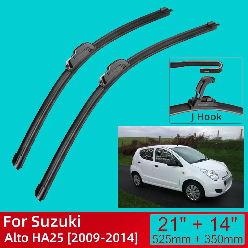 

For Suzuki Alto HA25 2009-2014 2010 2011 2012 21"+14" Car Accessories Front Windscreen Wiper Blade Brushes Wipers U Type J Hooks