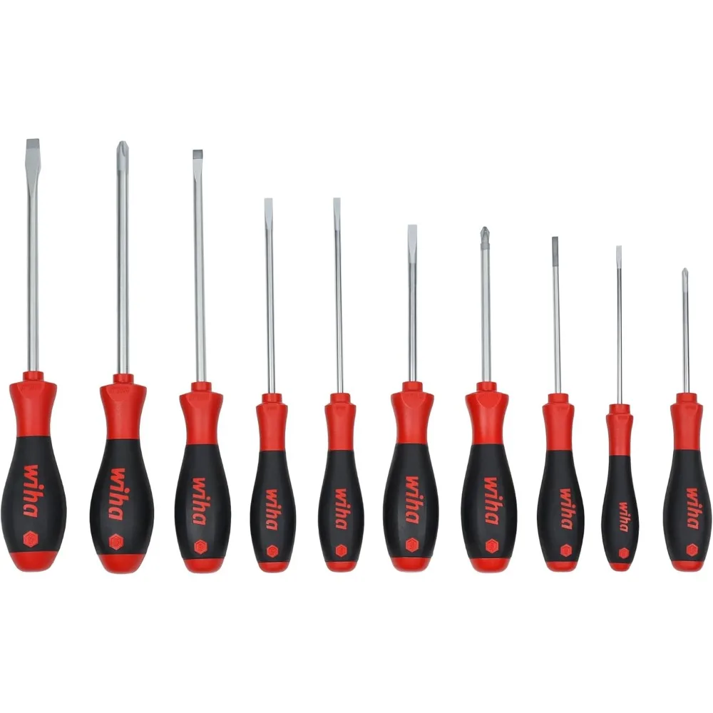 Juego de destornilladores con agarre de cojín de acabado suave de 10 piezas