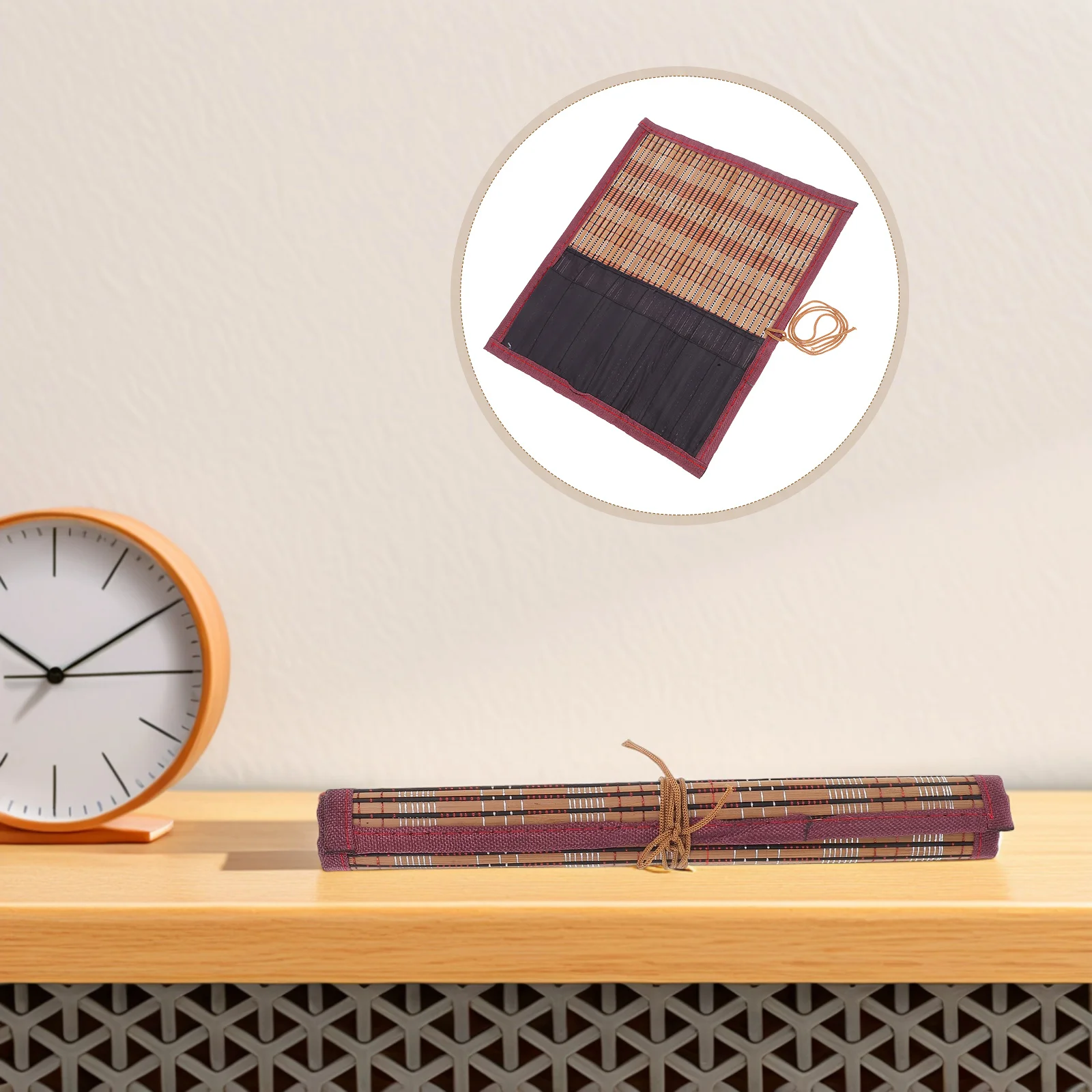 Bambus-Rollup-Pinselhalter, Leinwand-Pinsel-Organizer, großes Fassungsvermögen, langlebiger Kunst-Werkzeugkoffer für Aquarell, Öl