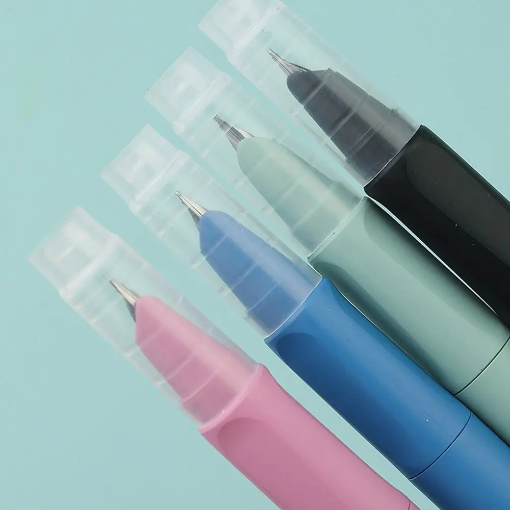 Retractable Press Type Fountain Pen Color Pen Body Calligraphy Practice Writing Pen Exchangeable Ink Cartridge Notched