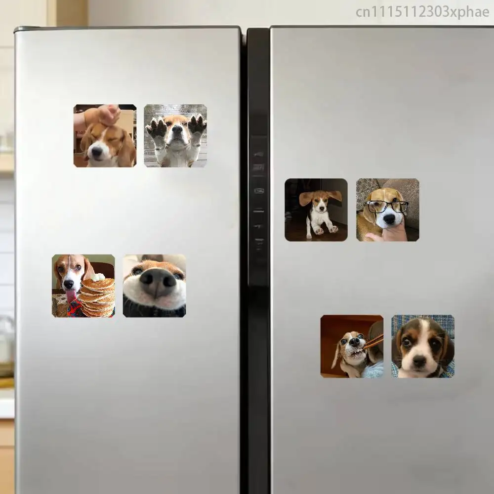 Cute Beagle Dog Meme Cartoon Anime 2-Pack Set Refrigerator Magnets, Soft Magnetic Heat Transfer Refrigerator Magnets Gift