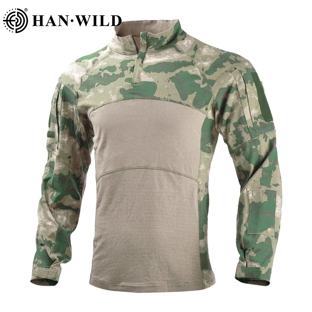 

Mens Clothing Military Combat Shirts Zip Long Tactical Hunting Clothes Outdoor Hiking Tops Army Pullover