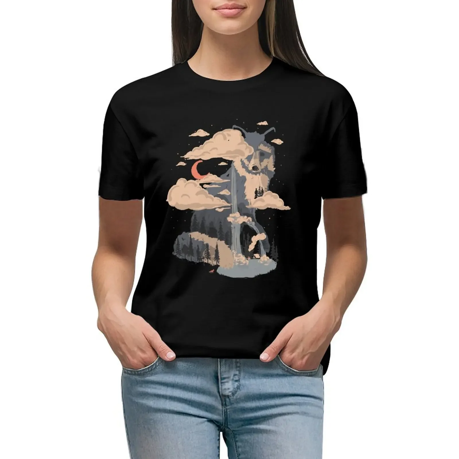 

At the Foot of Fox Mountain... T-Shirt hippie clothes animal print heavyweights graphic t-shirts for Women