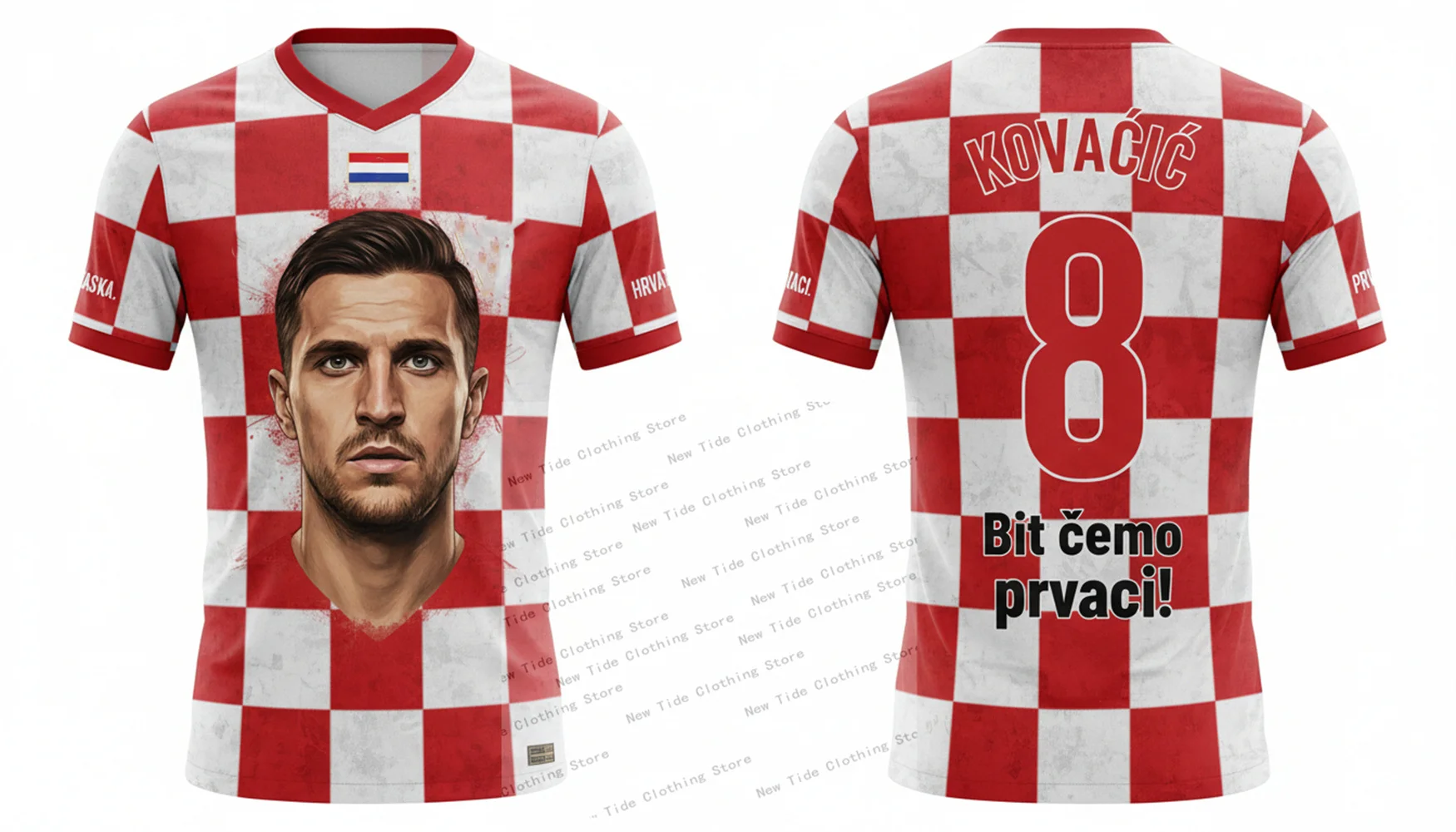 كرواتيا 2026 كرة القدم لكرة القدم جيرسي وتي شيرت للرجال المشجعين سوف نكون أبطال - ملابس نمط المعجبين تظهر دعمك 3